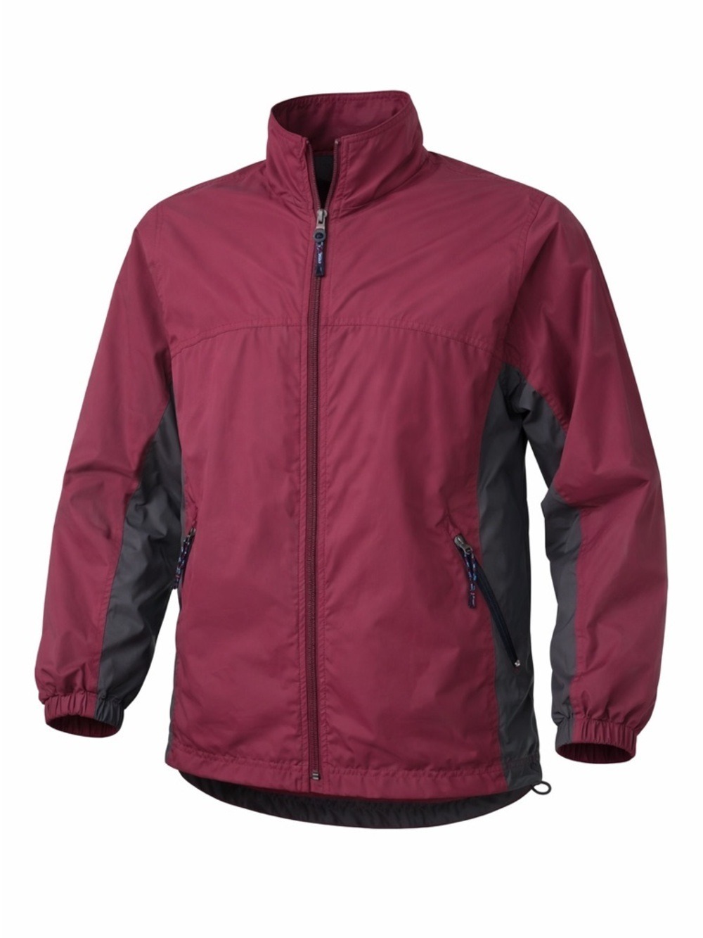 LL Bean wine black womens nylon soft shell zip front windbreaker jacket Large